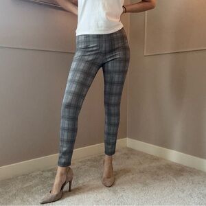 NWT L'AGENCE Plaid Ankle-Length Cropped Ponte Pants